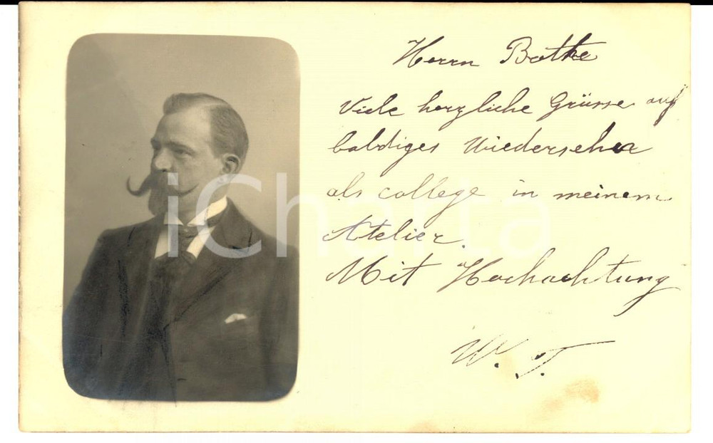 Fotografia d epoca originale 1901 WINTERTHUR CH Invito a Willy BOTHE per accademia e atelier  Foto FP NV 1
