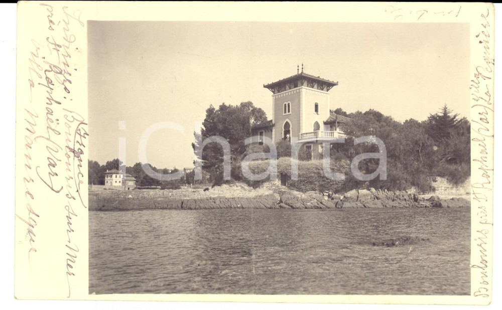 Autografo originale 1906 BOULOURIS LA PEGUIERE Villa sulla spiaggia Autografo Giovanna CARPANETO 1