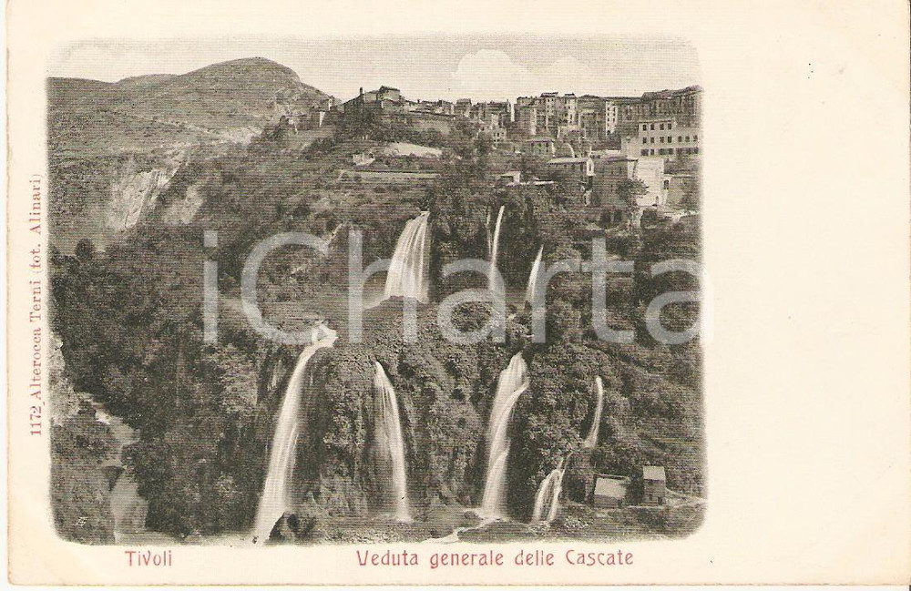 Cartolina originale da collezione 1915 ca TIVOLI RM Veduta generale delle cascate Cartolina FP NV 1
