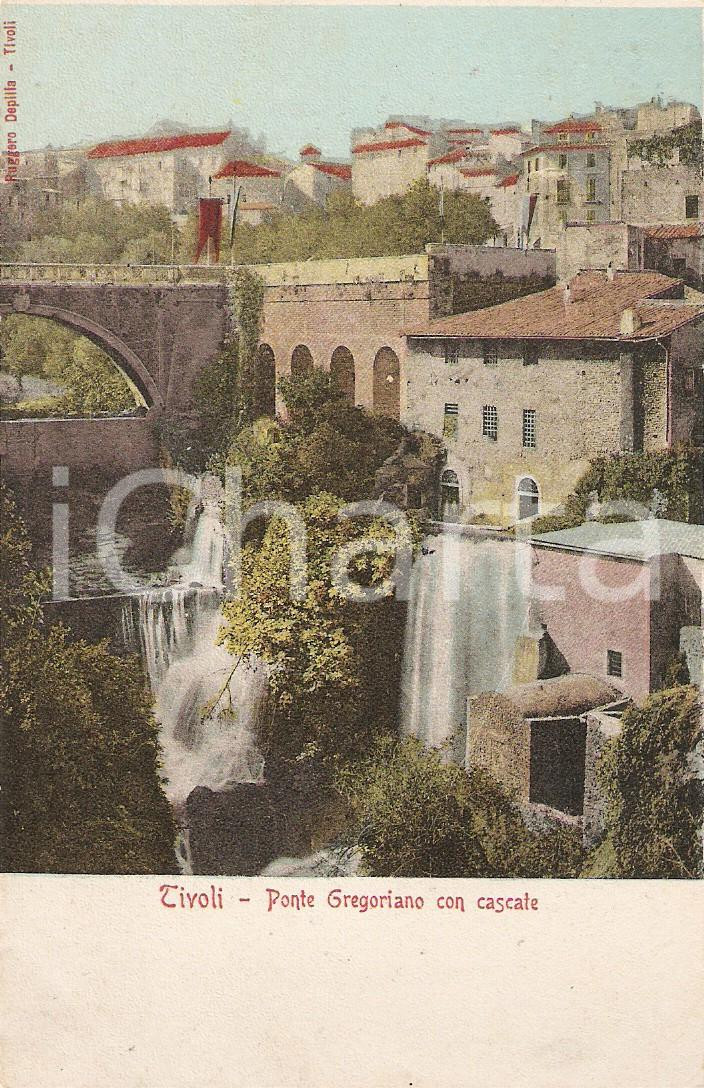 Cartolina originale da collezione 1925 ca TIVOLI RM Ponte gregoriano con cascate Cartolina FP NV 1