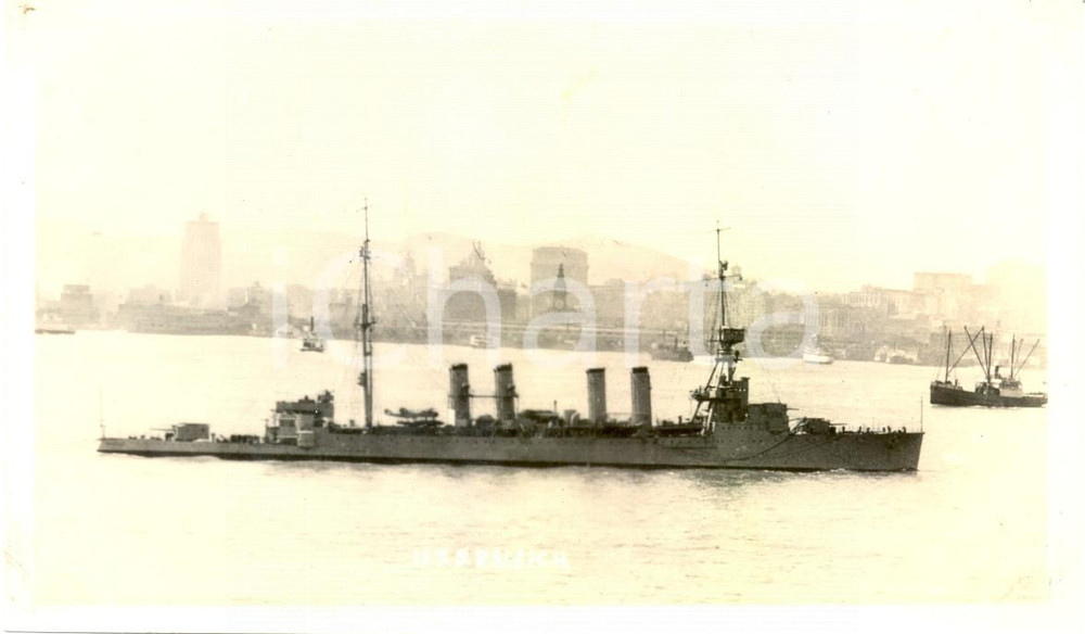 Fotografia d epoca originale 1930 ca U.S. NAVY Light cruise RALEIGH Incrociatore Fotografia seriale 1