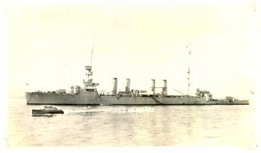 Fotografia d epoca originale 1930 ca U.S. NAVY Light cruise MILWAUKEE Incrociatore Fotografia seriale 1
