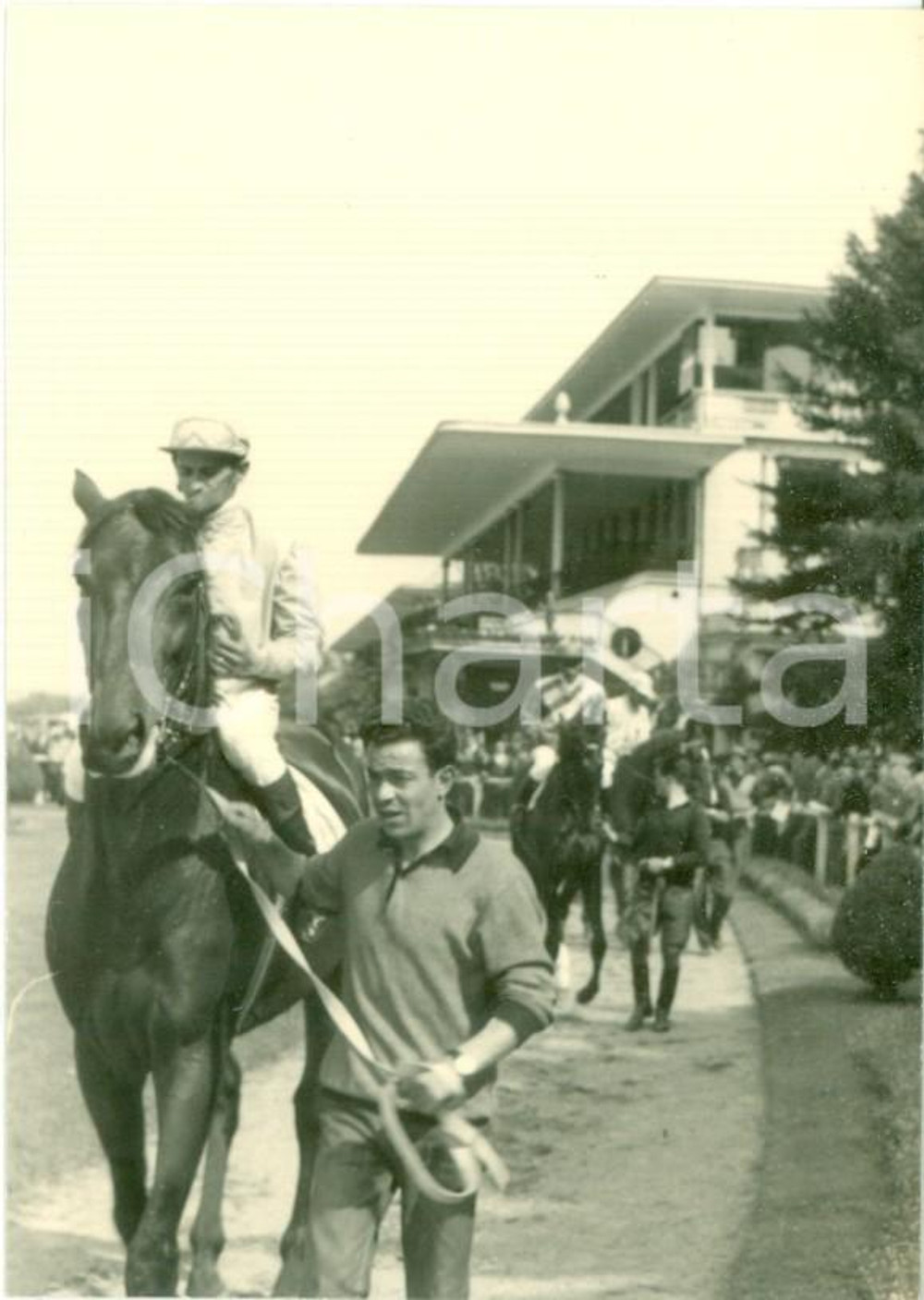 Fotografia d epoca originale 1963 MILANO SAN SIRO Fantino LAFONT all Ippodromo del Galoppo Foto cm 7 x 10 1