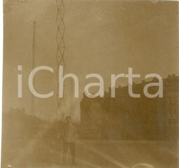 Fotografia d epoca originale 1915 BERLIN TREPTOW WWI Soldato a Funkerkaserne Caserma radio operatori FOTO 1