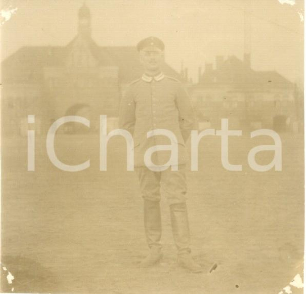 Fotografia d epoca originale 1915 BERLIN TREPTOW WWI Ufficiale tedesco in divisa Fotografia cm 7 x 7 1