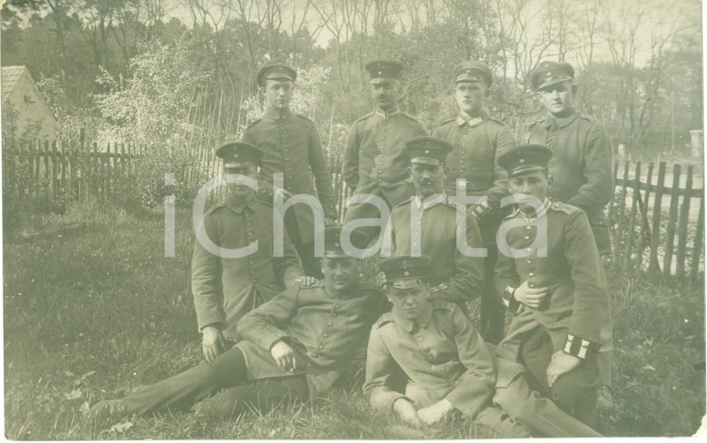 Fotografia d epoca originale 1916 BERLIN DE WWI Ufficiali tedeschi gruppo raccolta in gita FOTOGRAFIA 1