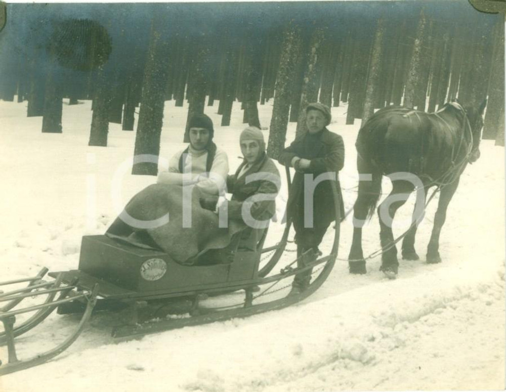 Fotografia d epoca originale 1923 KIRCHBERG IN TIROL Slitta SPINDLER trainata da cavallo Fotografia 1