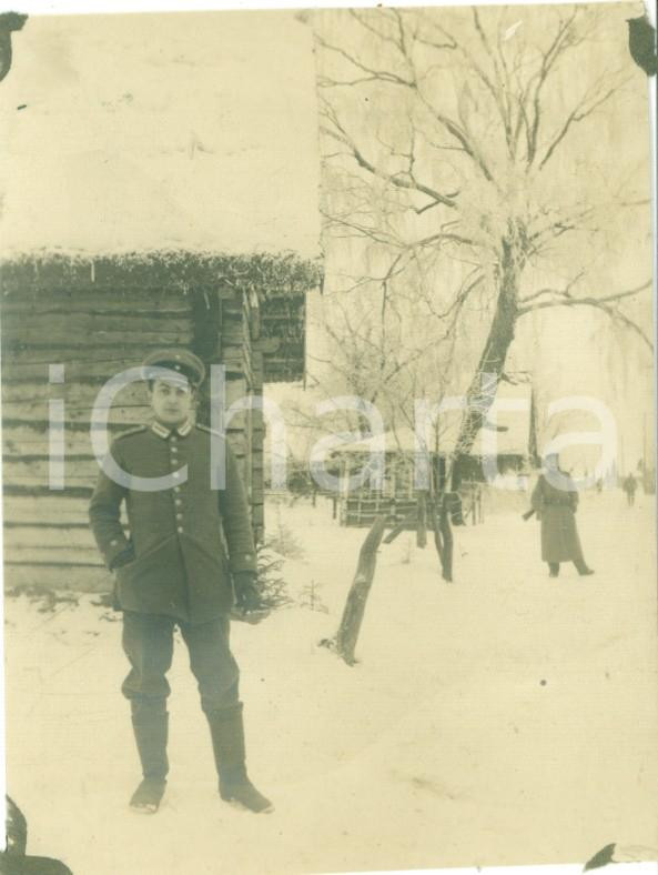 Fotografia d epoca originale 1917 BERLIN DE WWI Ufficiali tedeschi di guardia alle baracche Fotografia 1