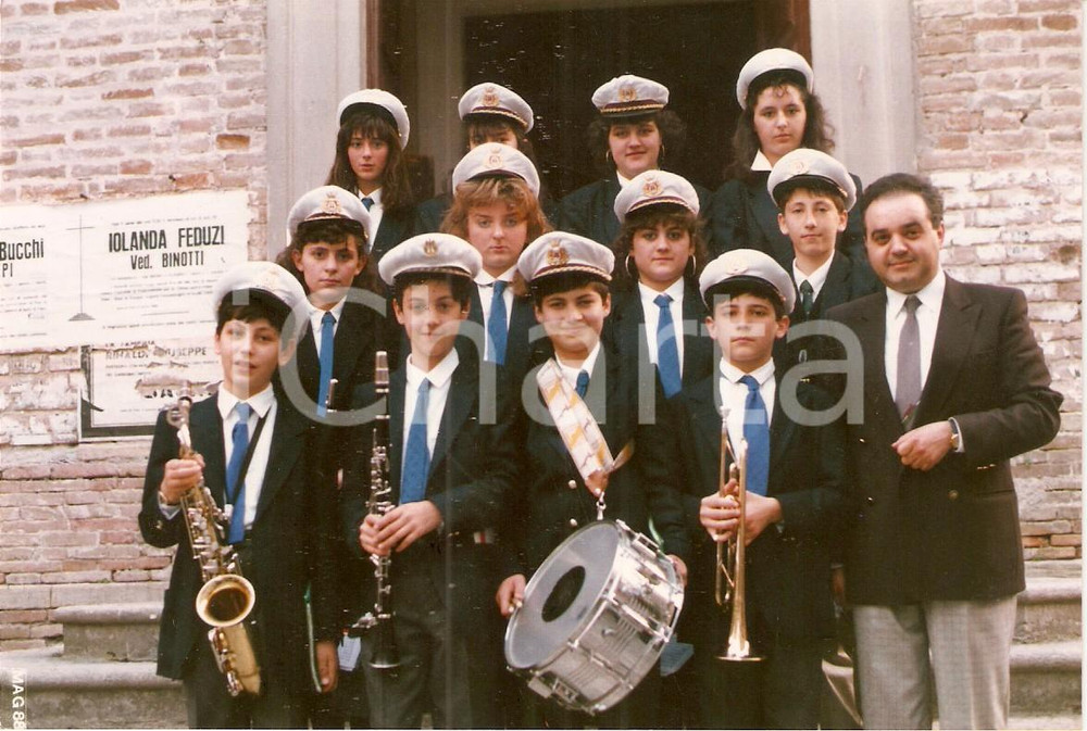 Fotografia d epoca originale 1988 MONTEFELCINO PU Foto di gruppo della Banda Musicale 1