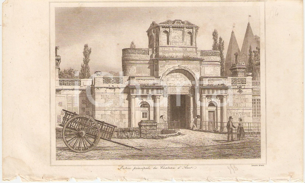 1840 ANET (FRANCE) Entrée principale du Chateau - L'Univers Stampa Inc. LEMAITRE