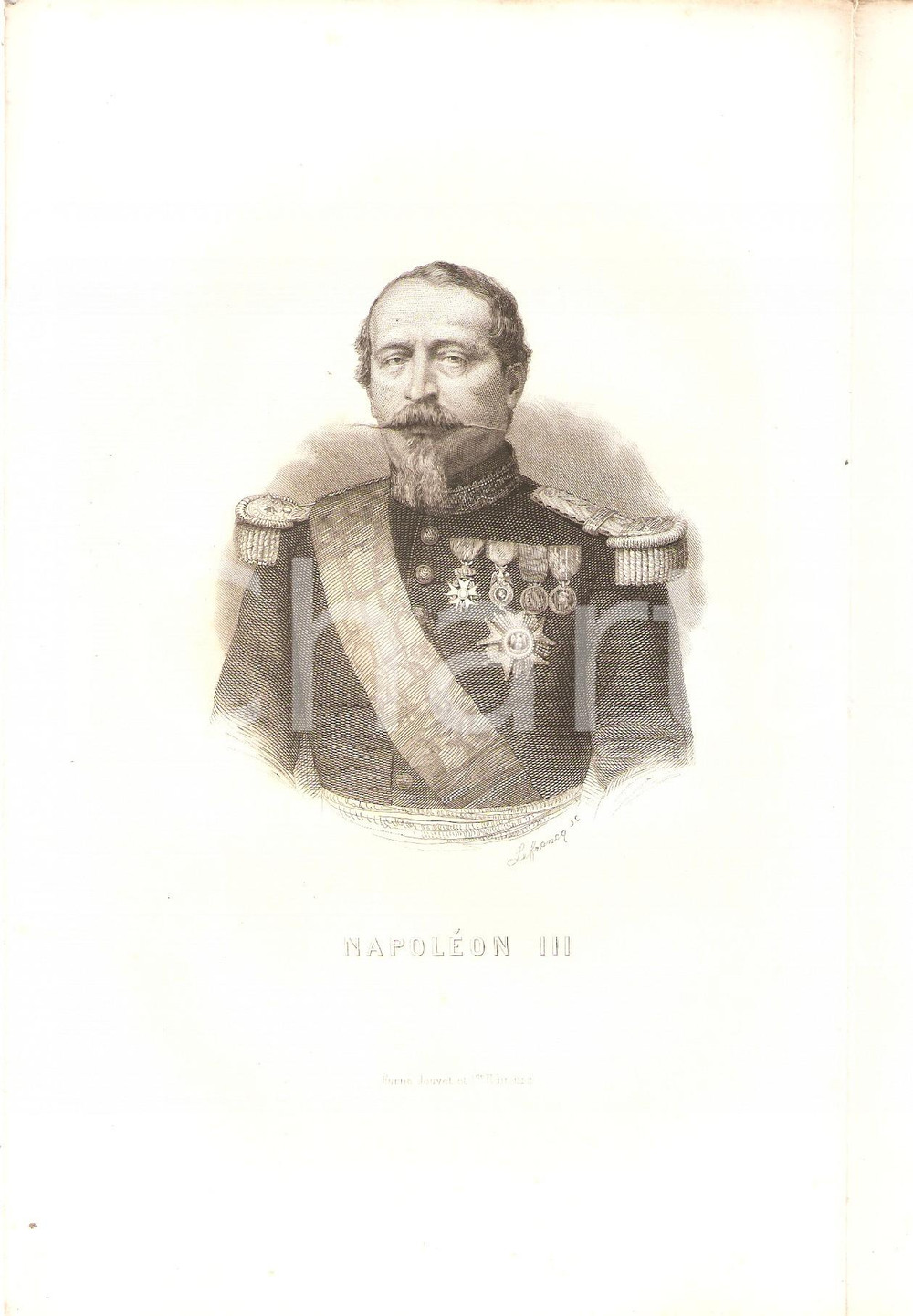 Stampa, bozzetto originale 1879 HISTOIRE DE FRANCE Portrait NAPOLEON III Stampa 1