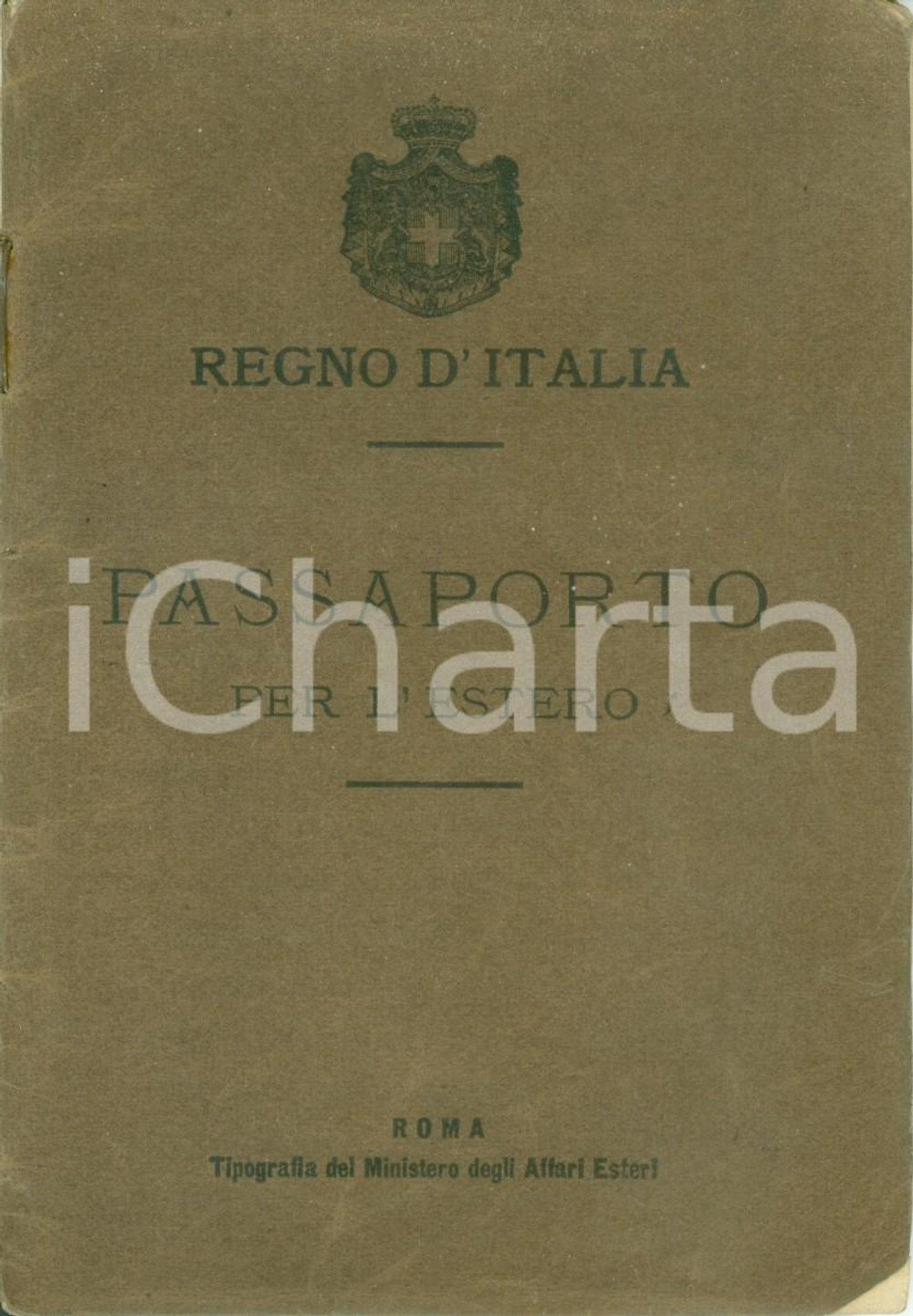 Documento originale, autentico 1901 IVREA TO Passaporto per l Estero di Francesco REY Regno d ITALIA 1