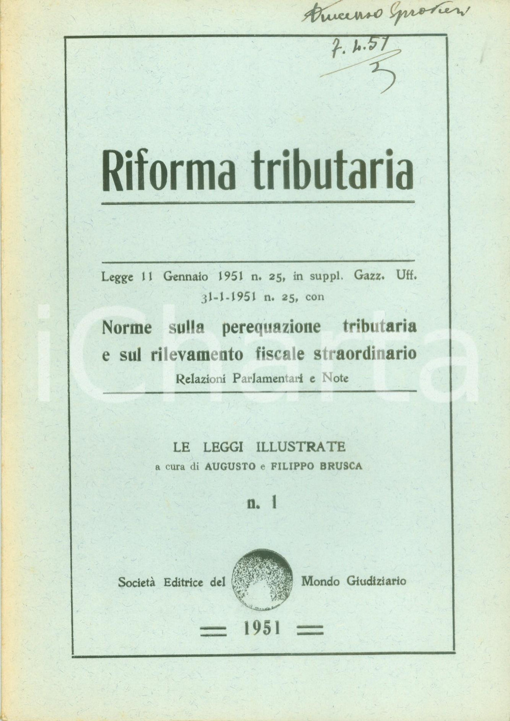 Libro, pubblicazione d epoca 1951 RIFORMA TRIBUTARIA Norme sulla perequazione tributaria Leggi illustrate 1