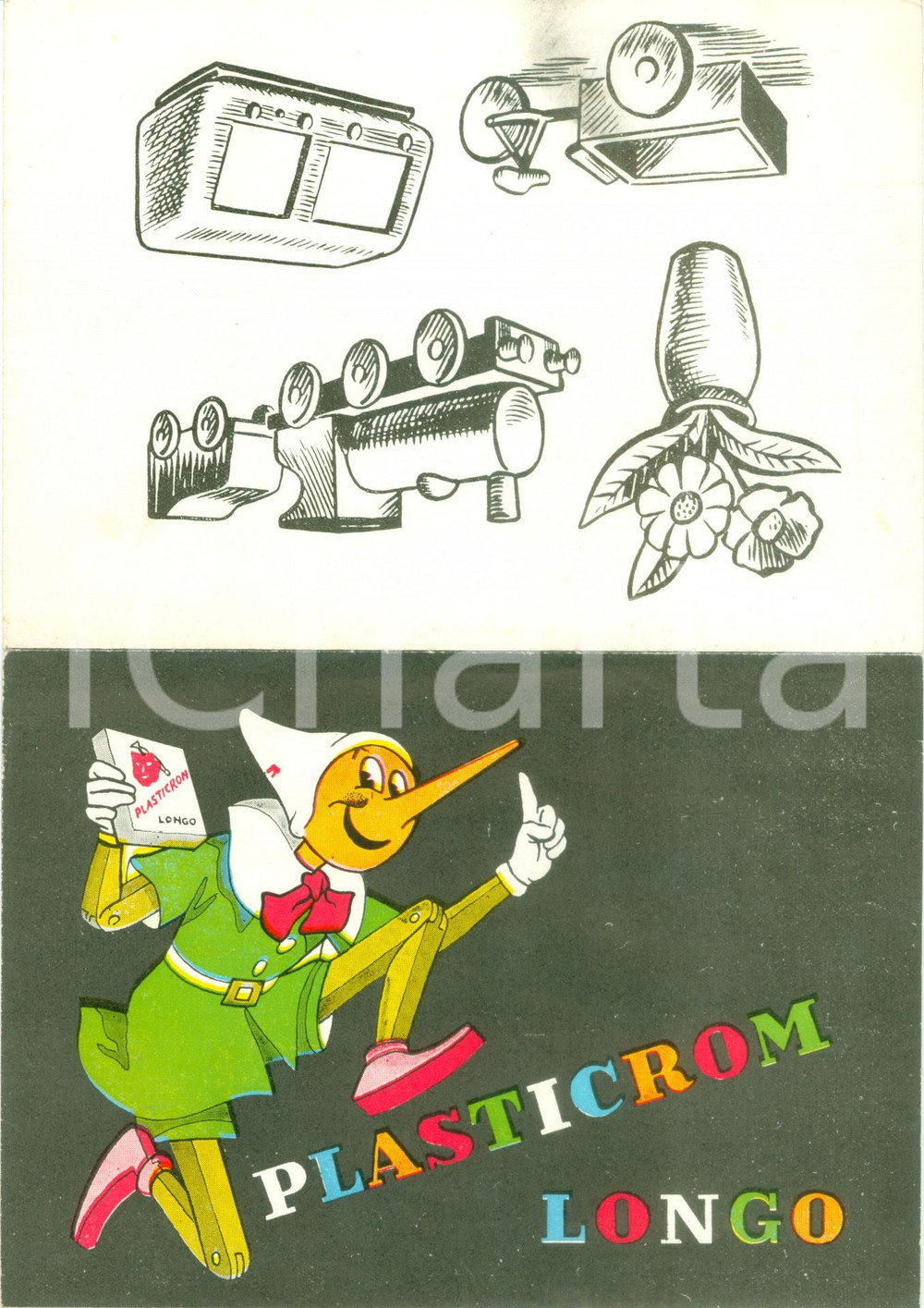 Materiale pubblicitario d’epoca 1940 ca BOLOGNA Opuscolo PLASTICROM Colori LONGO Collamidina ILLUSTRATO 1