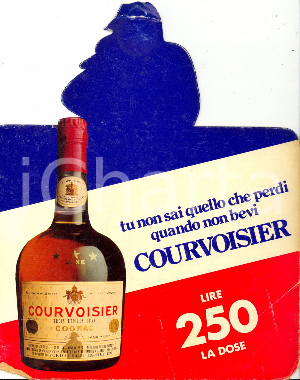 Cartolina originale da collezione 1971 MILANO  CEDAL importa Cognac COURVOISIER Pannello pubblicitario 1