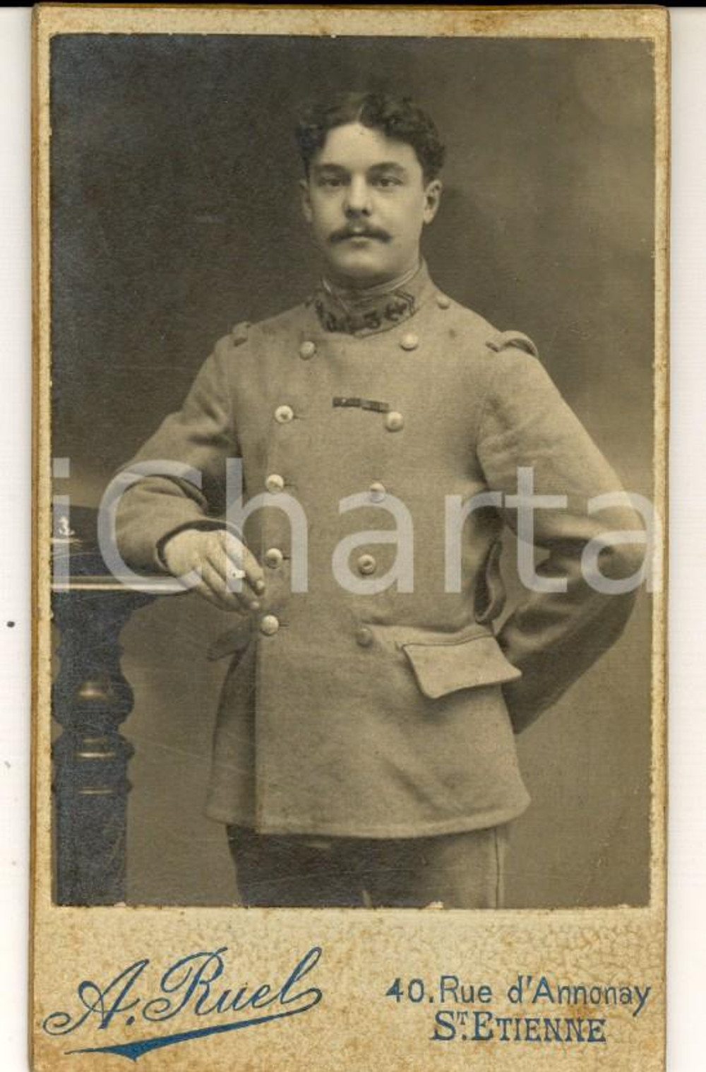 Fotografia d epoca originale 1900 SAINTETIENNE ARMEE DE TERRE Officier 36e rÃ©giment infanterie Photo RUEL 1