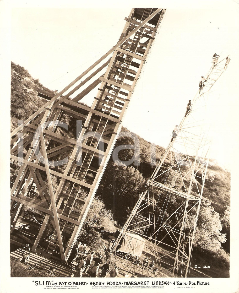 Fotografia d epoca originale 1937 CINEMA  SLIM Alta tensione Backstage del film di Ray ENRIGHT  Foto di set 1