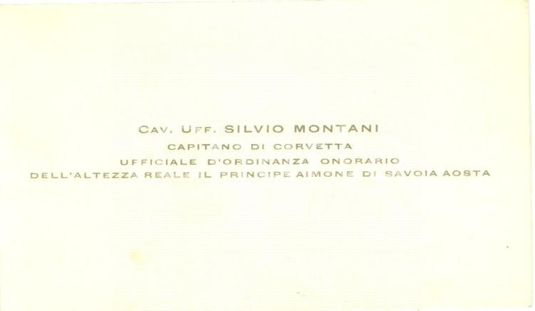 Oggetto da collezione cartaceo 1939 Silvio MONTANI Capitano di corvetta di Aimone di SAVOIAAOSTA Biglietto 1