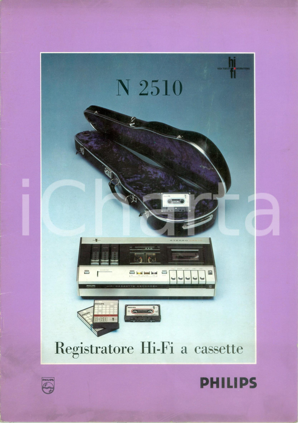 Materiale pubblicitario d’epoca 1980 ca MILANO Opuscolo ILLUSTRATO registratore HIFI a cassette PHILIPS 1