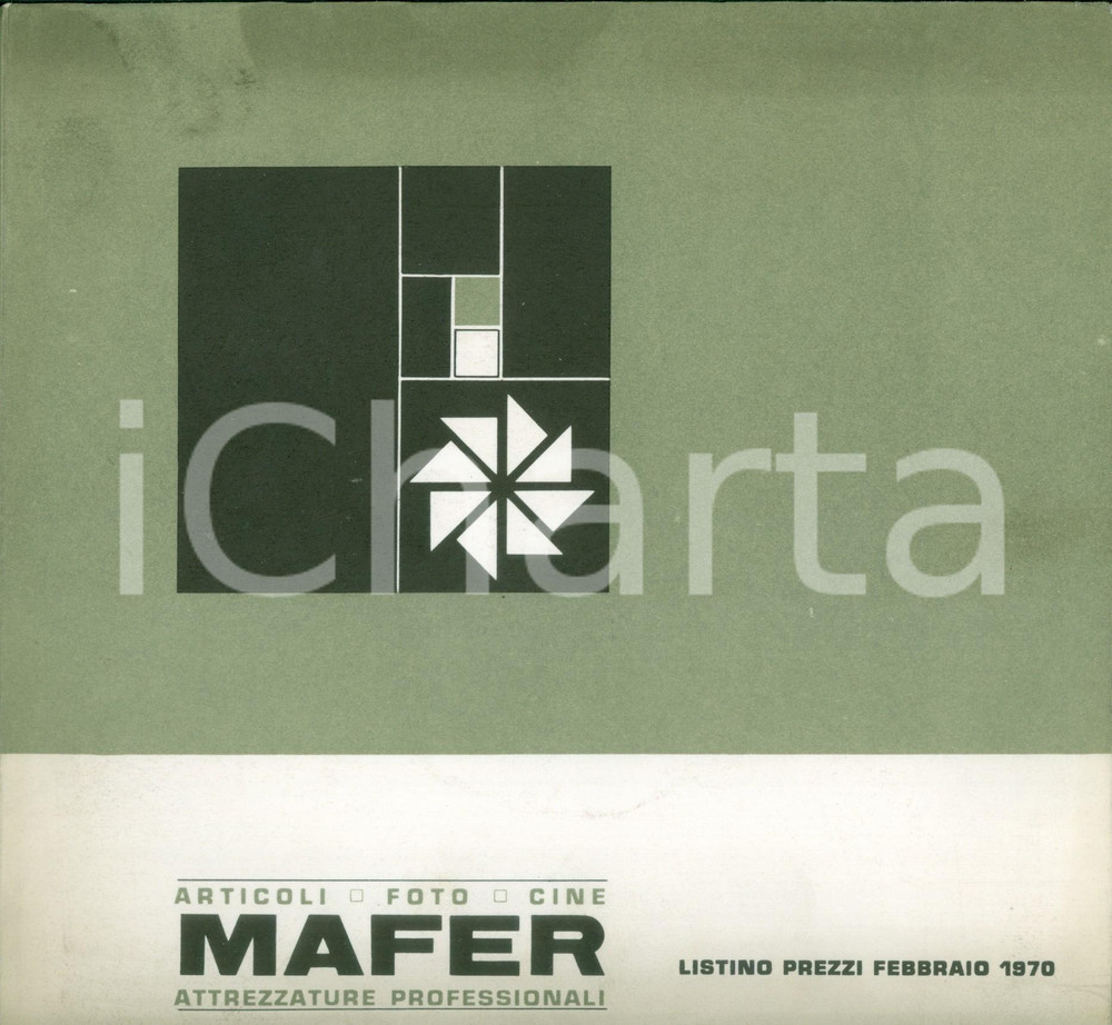Materiale pubblicitario d’epoca 1970 MILANO Attrezzature professionali MAFER Listino prezzi ILLUSTRATO 1