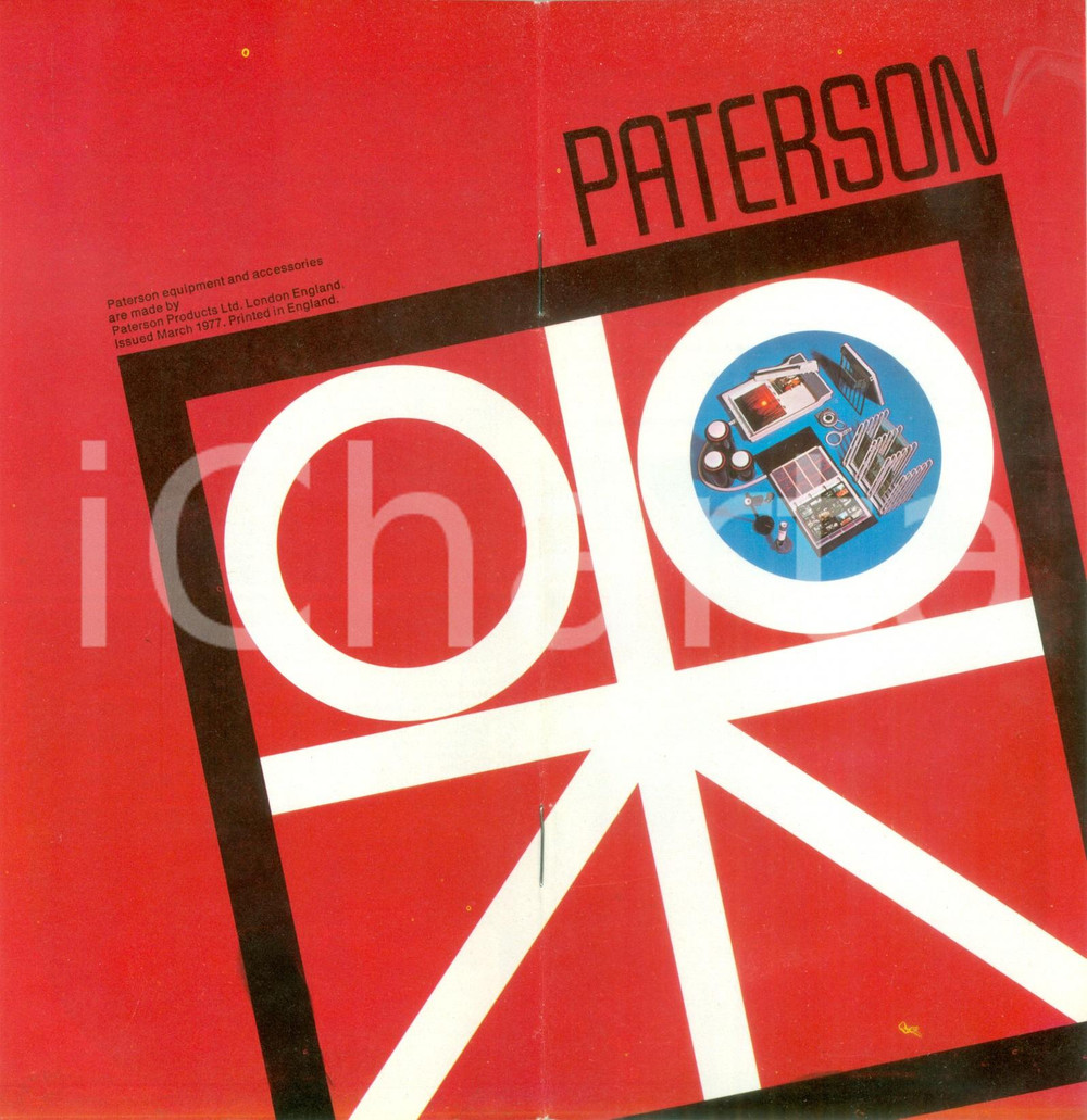 Materiale pubblicitario d’epoca 1977 MILANO Accessori per fotografie PATERSON distribuiti da MAFER Catalogo 1