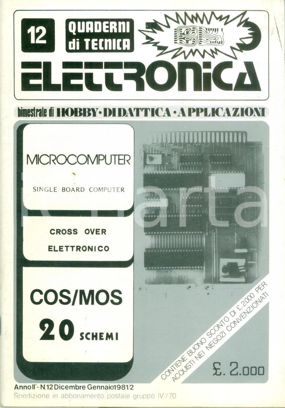 Materiale pubblicitario d’epoca 1981 QUADERNI DI TECNICA ELETTRONICA n. 12 Microcomputer Rivista ILLUSTRATA 1