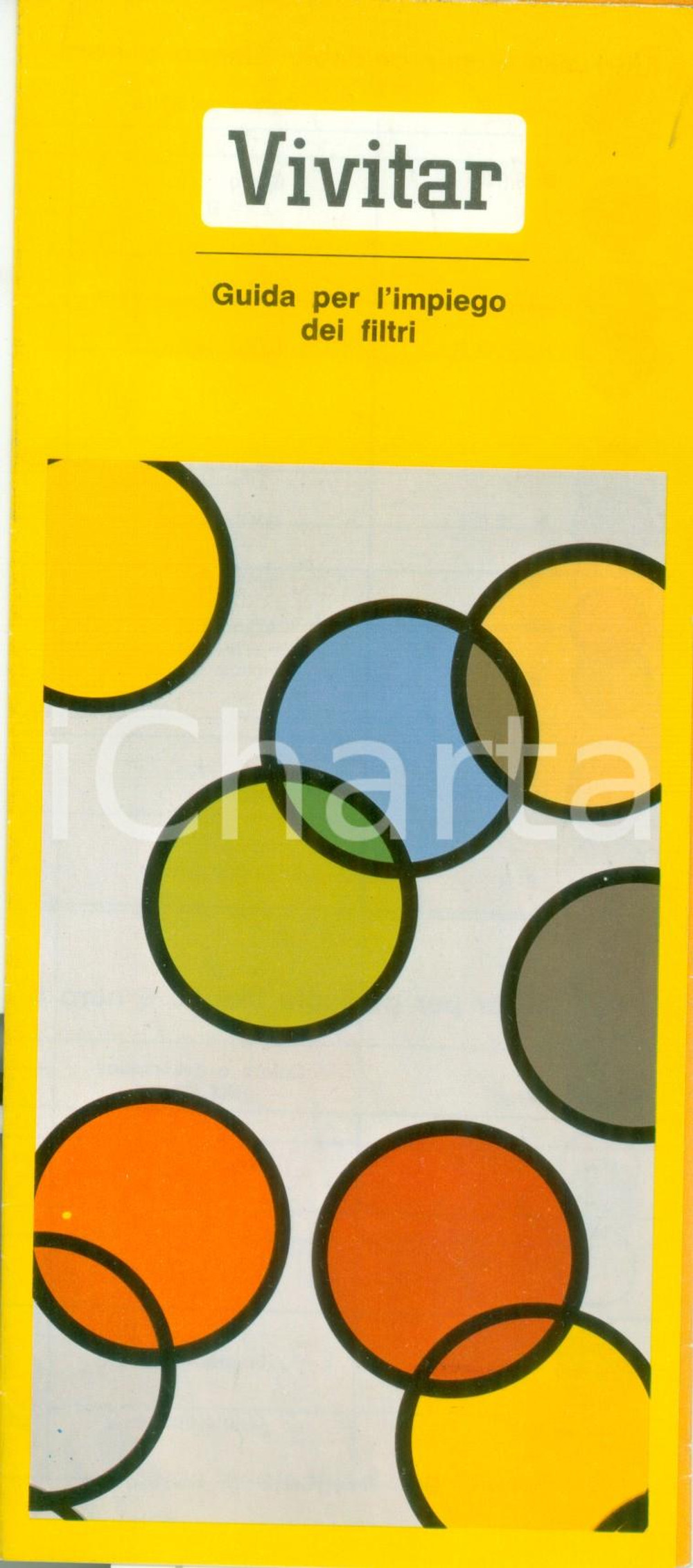 Materiale pubblicitario d’epoca 1980 VIVITAR Guida impiego filtri fotografici Opuscolo pubblicitario ILLUSTRATO 1