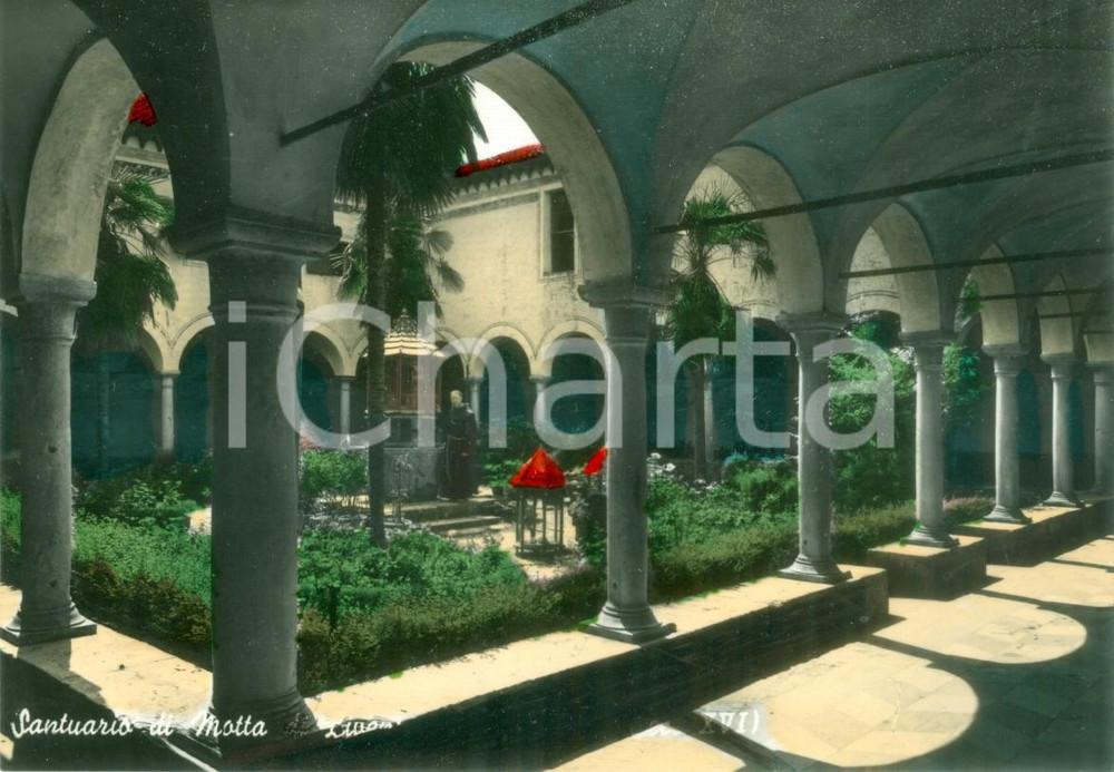 Cartolina originale da collezione 1950 ca MOTTA DI LIVENZA TV Chiostro del Santuario Beata Vergine dei Miracoli 1