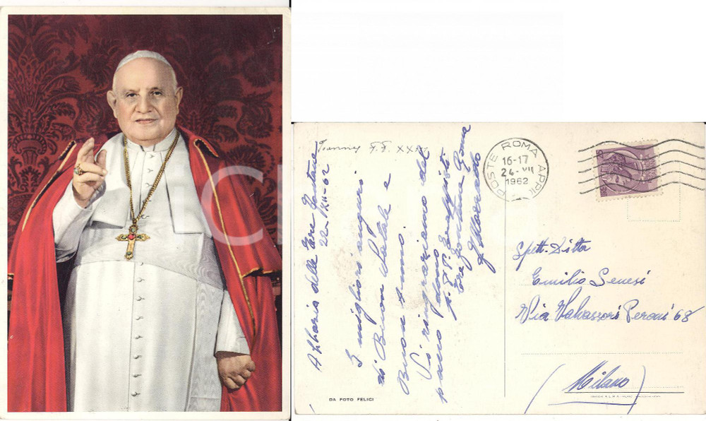 Autografo originale 1962 ROMA Abbazia delle TRE FONTANE Cartolina dai padri trappisti FG VG 1