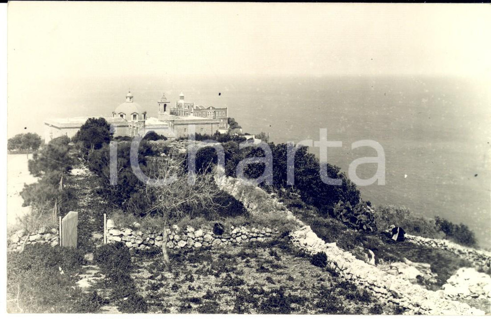 Fotografia d epoca originale 1950 ca HAIFA ISRAELE Veduta del santuario del MONTE CARMELO Foto seriale 1