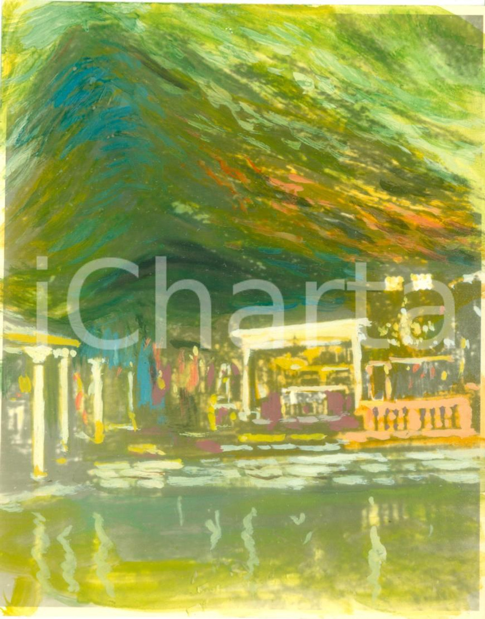 Fotografia d epoca originale 1950 ca MONTE SANT ANGELO FG Grotta di San Michele Fotografia COLORATA A MANO 1