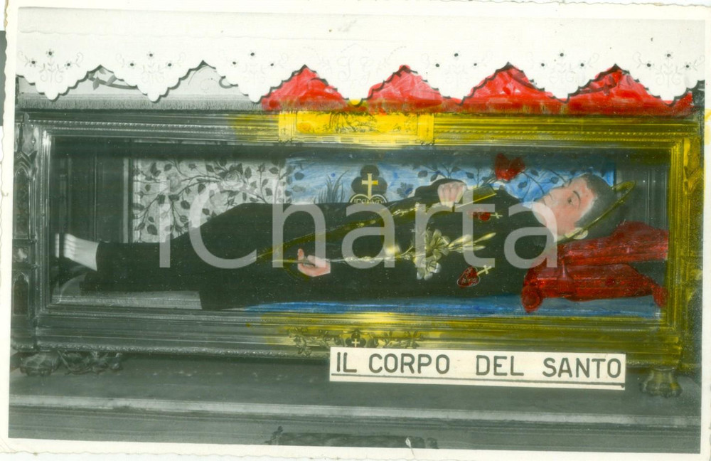 Fotografia d epoca originale 1955 ca TERAMO Corpo di SAN GABRIELE Vera fotografia COLORATA A MANO 1