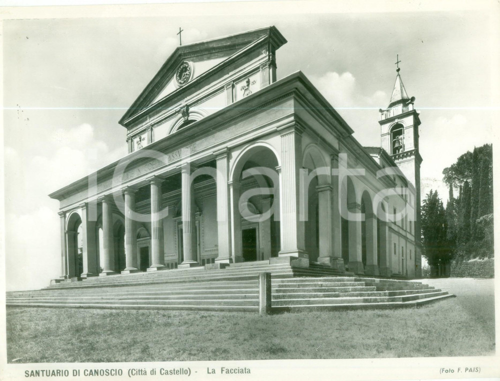 Fotografia d epoca originale 1955 ca CITTÃ€ DI CASTELLO PG Facciata Santuario di CANOSCIO Fotografia PAIS 1