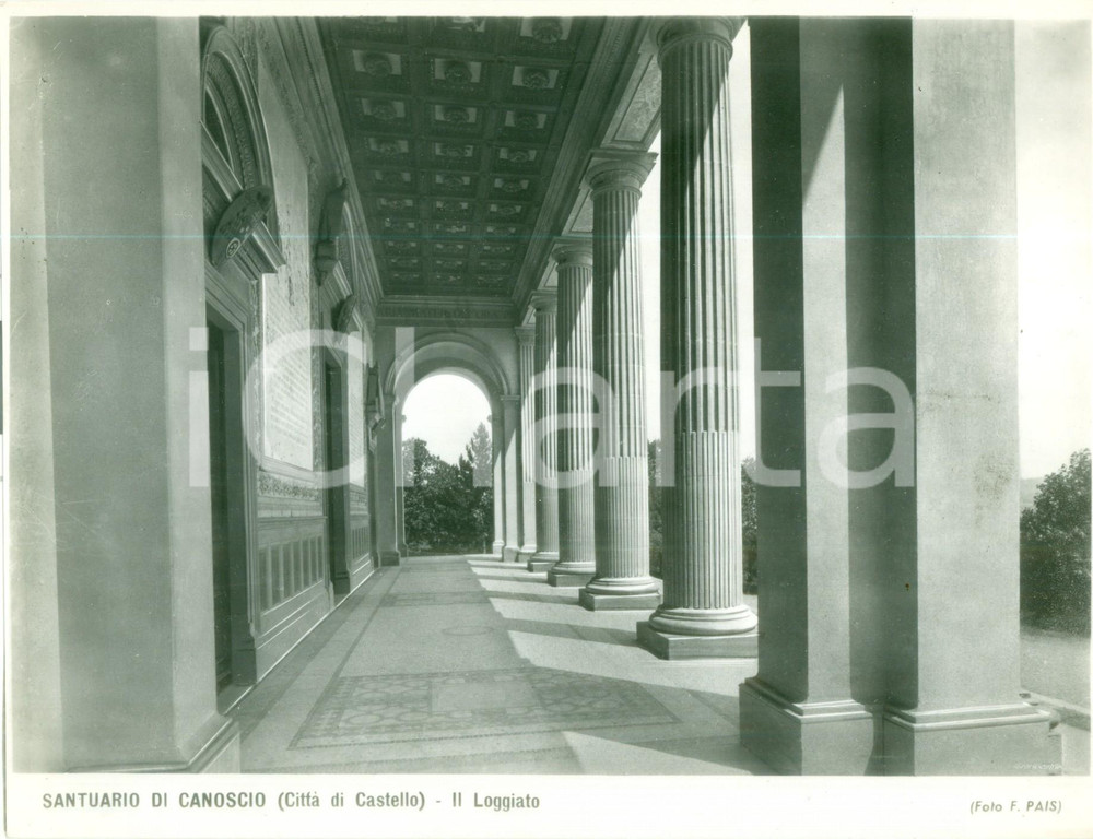 Fotografia d epoca originale 1955 CITTÃ€ DI CASTELLO PG Loggiato del Santuario di CANOSCIO Fotografia 1