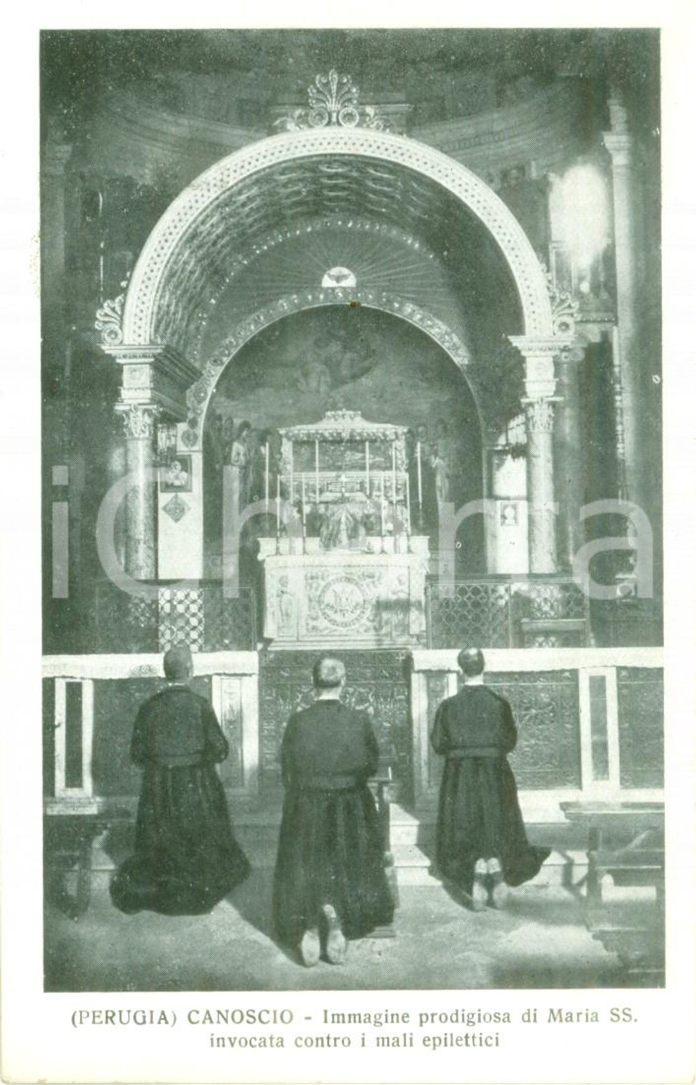 Cartolina originale da collezione 1955 CITTÃ€ DI CASTELLO Madonna di CANOSCIO invocata contro mali epilettici 1