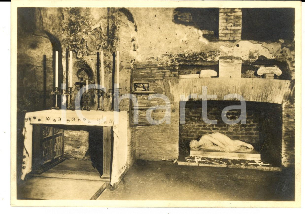 Cartolina originale da collezione 1939 ROMA Catacombe di SAN CALLISTO  Cripta di SANTA CECILIA Cartolina FG 1