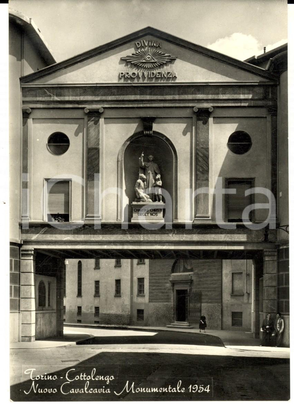 Cartolina originale da collezione 1954 TORINO COTTOLENGO Nuovo Cavalcavia monumentale Cartolina postale FG 1