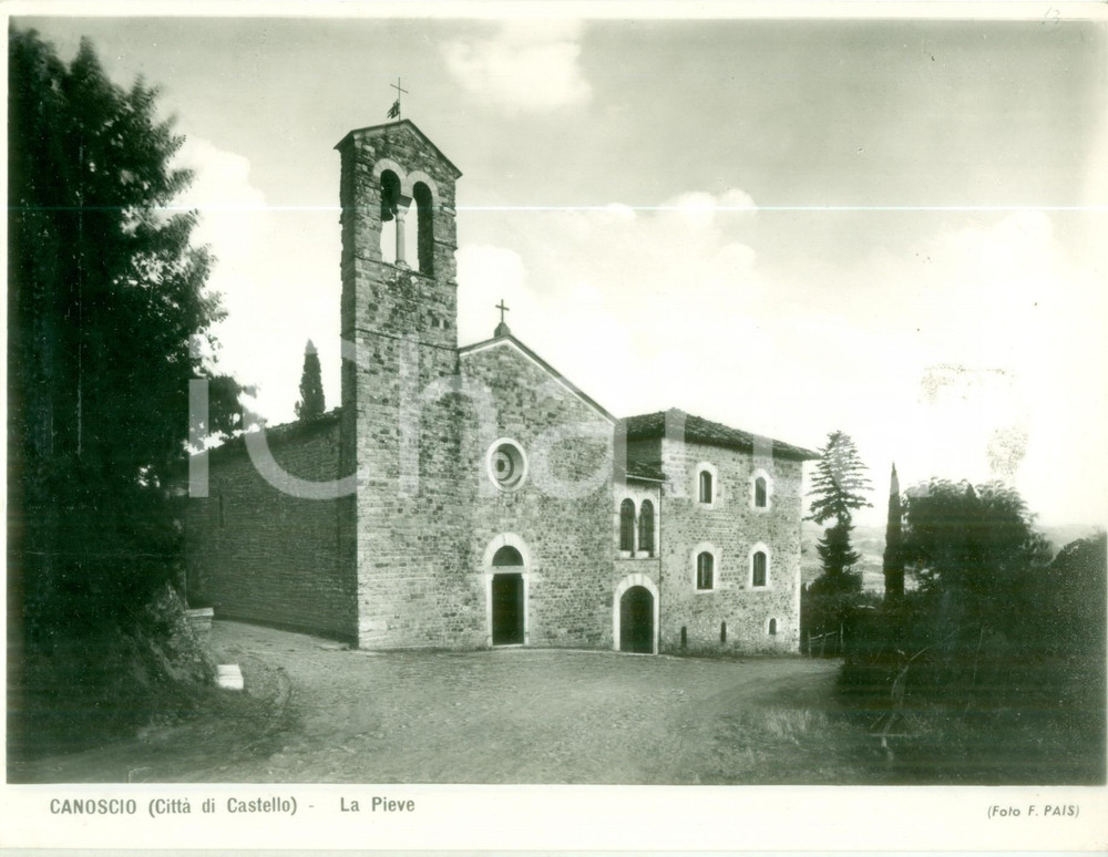 Fotografia d epoca originale 1955 ca CITTÃ€ DI CASTELLO PG La Pieve di CANOSCIO Fotografia PAIS 1