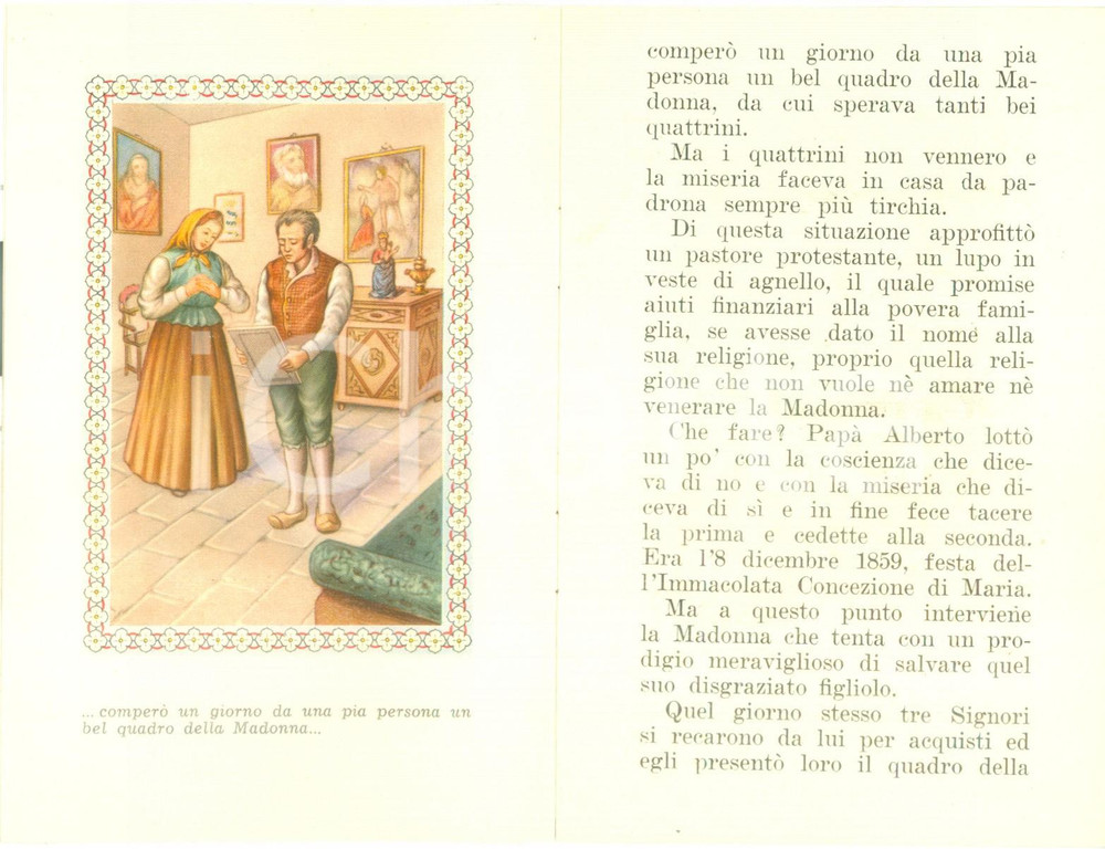 Libro, pubblicazione d epoca 1955 IVREA Storia dell Immacolata dei Miracoli narrata ai fanciulli ILLUSTRATA 1