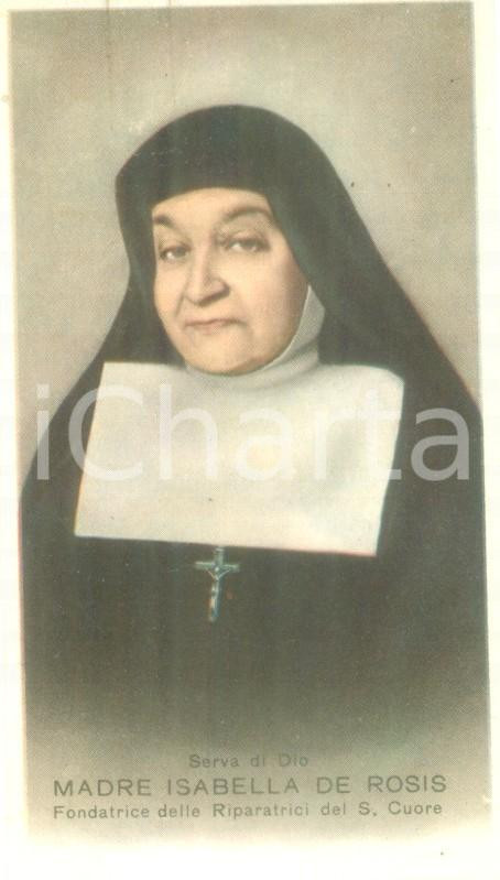 Oggetto da collezione cartaceo 1930 ca NAPOLI Madre Isabella DE ROSIS Fondatrice Riparatrici del S. Cuore 1
