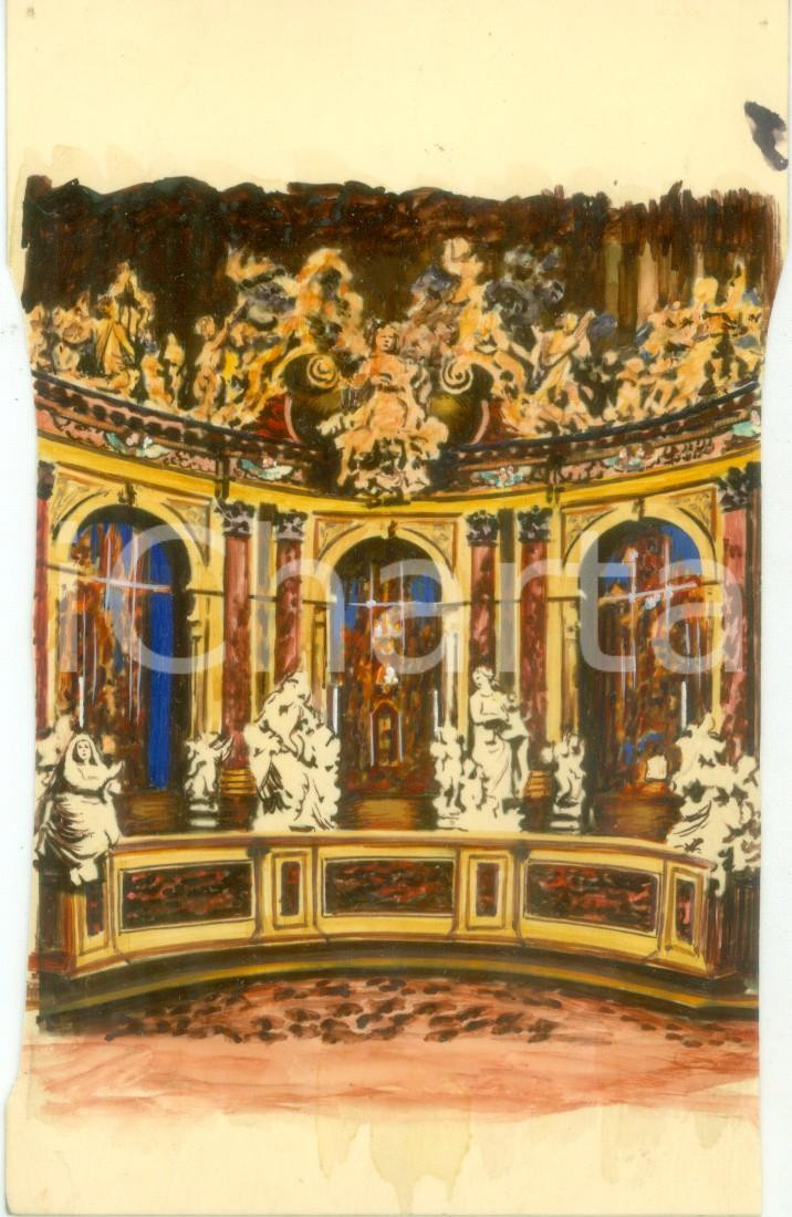 Cartolina originale da collezione 1955 ca PADOVA Cappella delle Reliquie o Tesoro Cartolina colorata a tempera NV 1