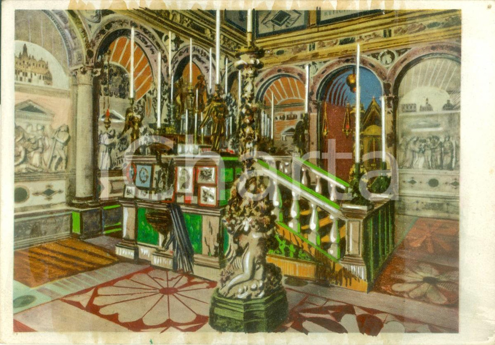 Cartolina originale da collezione 1955 ca PADOVA Tomba di Sant Antonio Cartolina colorata a tempera NV 1