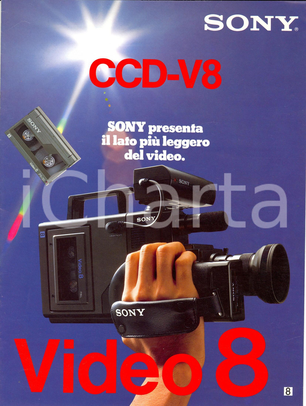 Materiale pubblicitario d’epoca 1980 ca SONY Opuscolo per Telecamera CCDV8 Video 8 ILLUSTRATO 1