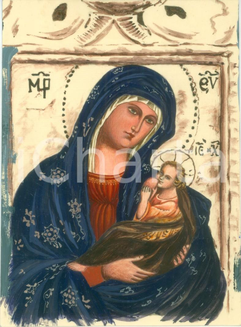 Fotografia d epoca originale 1955 MOTTA DI LIVENZA TV Basilica Madonna dei Miracoli Colorata a tempera 1