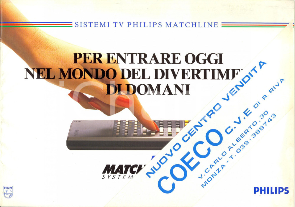 Materiale pubblicitario d’epoca 1980 ca MILANO Sistemi tv PHILIPS MATCHLINE Catalogo pubblicitario COECO 1
