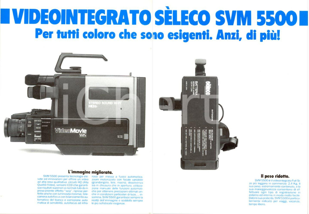 Materiale pubblicitario d’epoca 1985 ca PORDENONE Telecamera SELECO SVM 550 per tutti coloro che sono esigenti 1