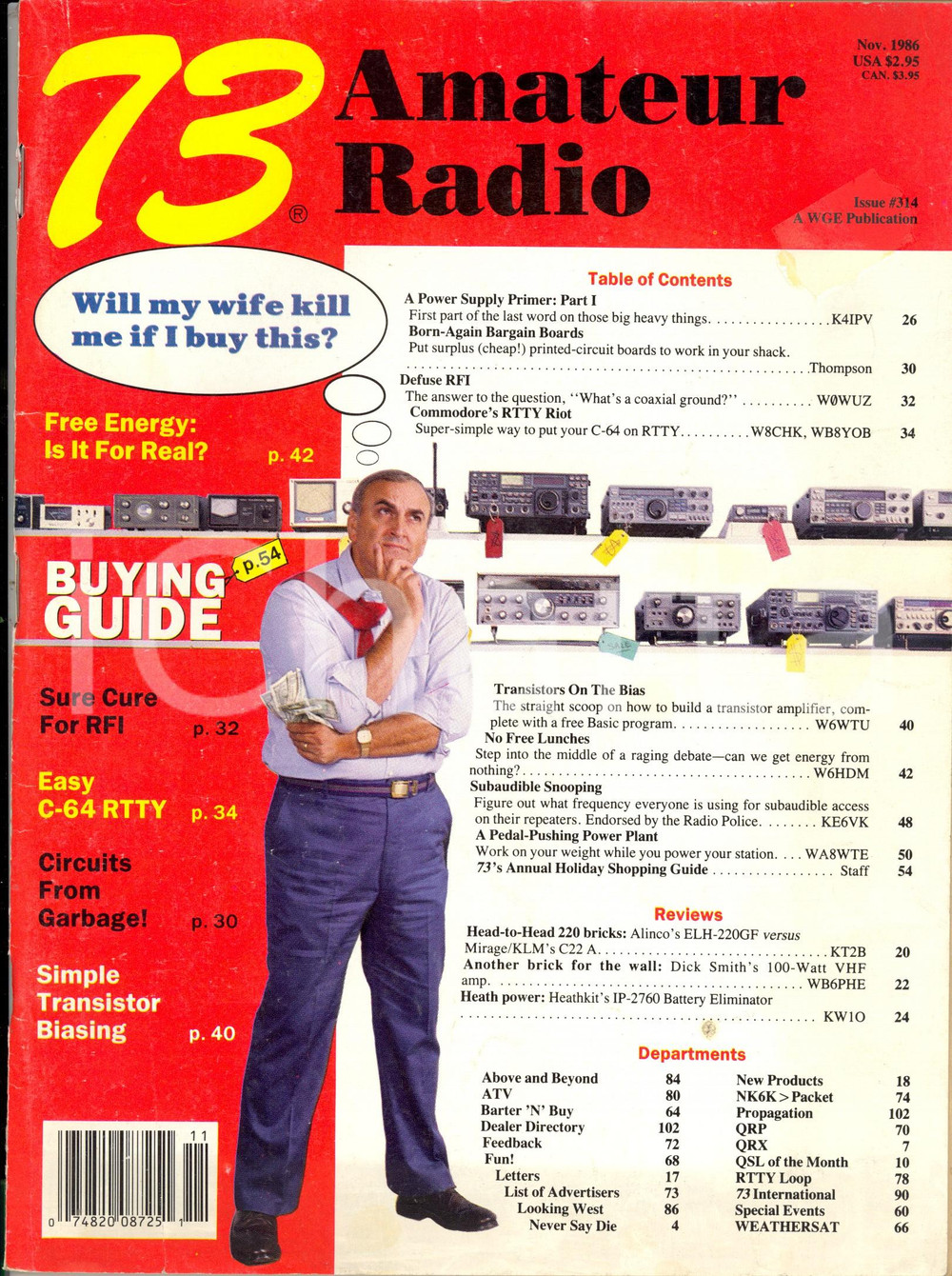 Giornale, rivista storica 1986 UK 73 AMATEUR RADIO Free energy: can we get energy from nothing? N. 314 1