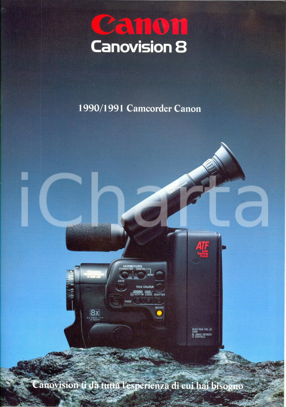 Materiale pubblicitario d’epoca 1990 MILANO Videocamere CANON Canovision 8 Catalogo 1990/1991 ILLUSTRATO 1