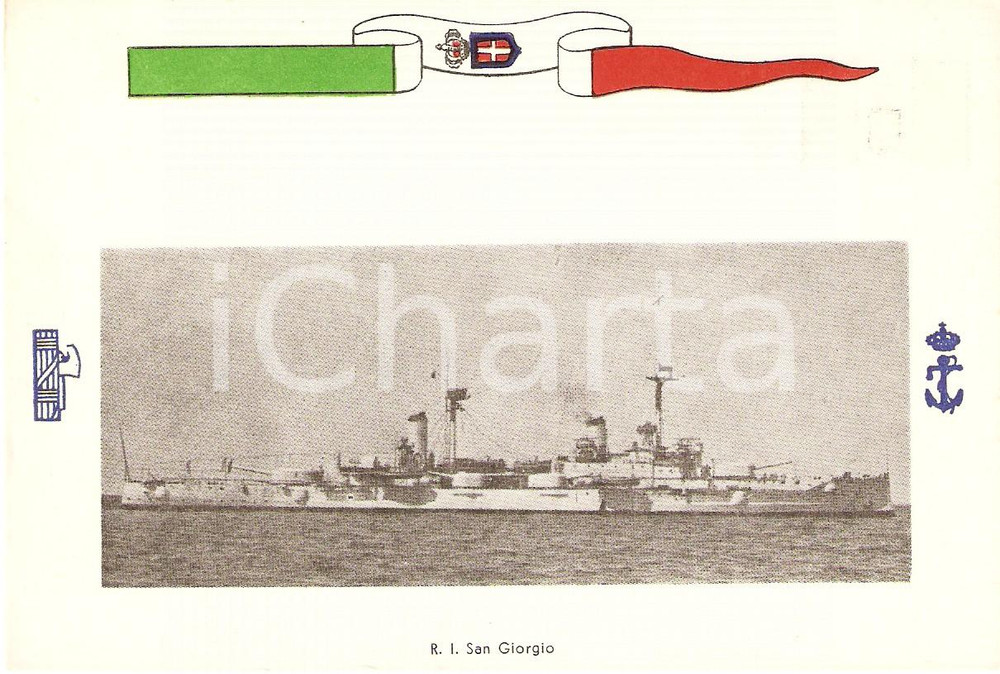 Cartolina originale da collezione 1940 ca MARINA MILITARE Regio incrociatore SAN GIORGIO Cartolina 1