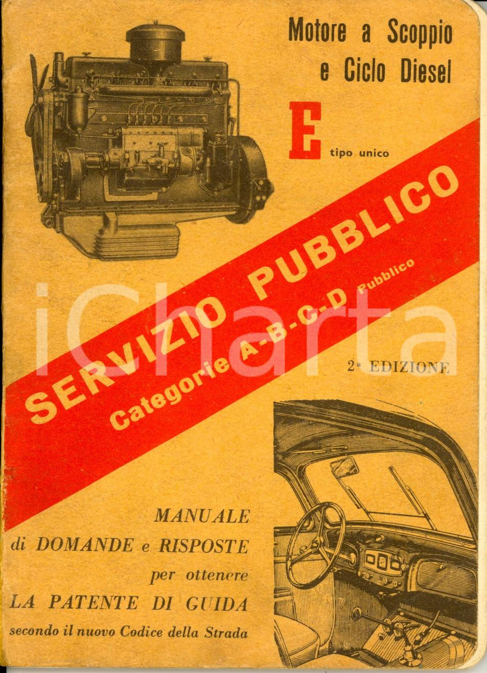 Libro, pubblicazione d epoca 1950 ca AUTOMOBILISMO Servizio pubblico categorie ABCD Manuale patente guida 1